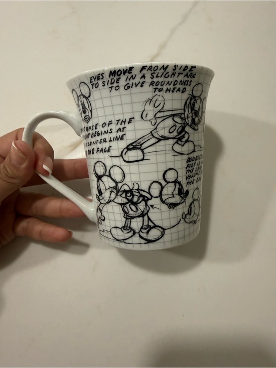Disney Other - Disney White Ceramic Mug with Black Sketch Mickey Designs